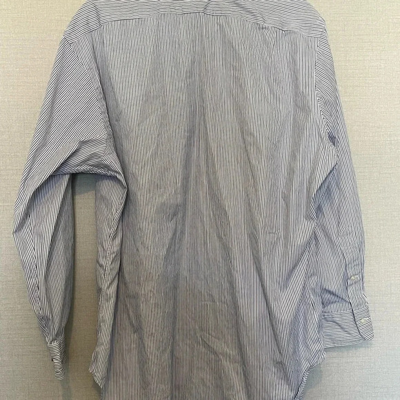 Polo Ralph Lauren Shirt Mens 16.5 36/37 Regent Custom Fit Button Up Blue Striped - Picture 8 of 8